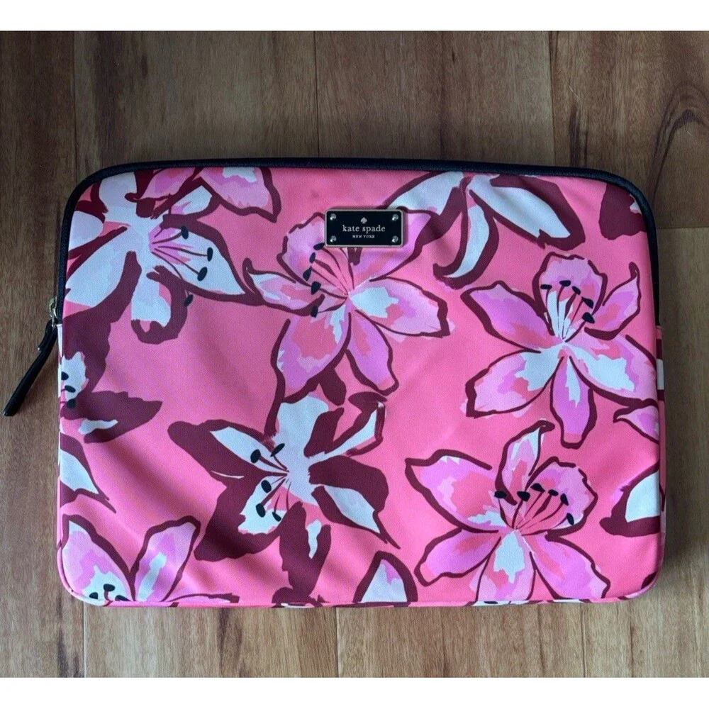 Kate Spade New York Padded Laptop Sleeve Case Pink Floral Print
