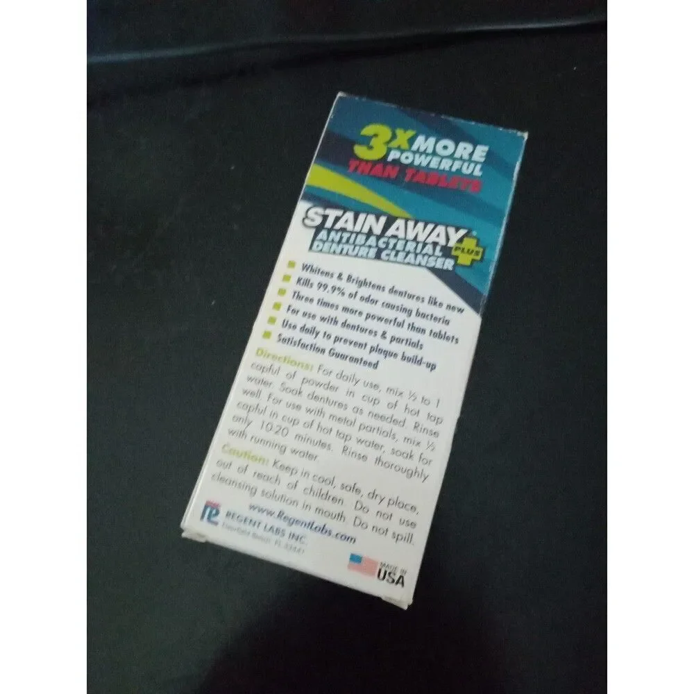 Stain Away + Antibacterial Denture Cleanser Teeth