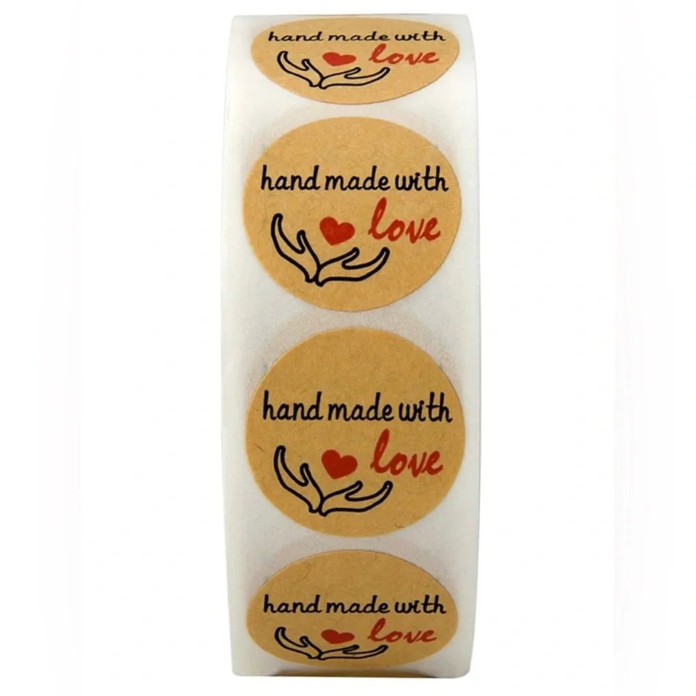 500 PCS HAND MADE WITH LOVE STICKER