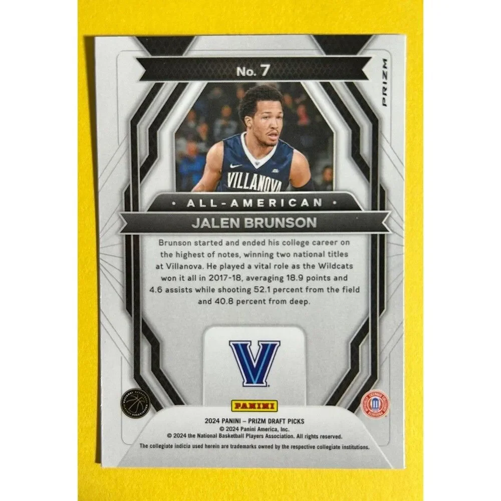 2024 Panini Prizm Draft Picks #7 Jalen Brunson All-American Purple Wave Prizm