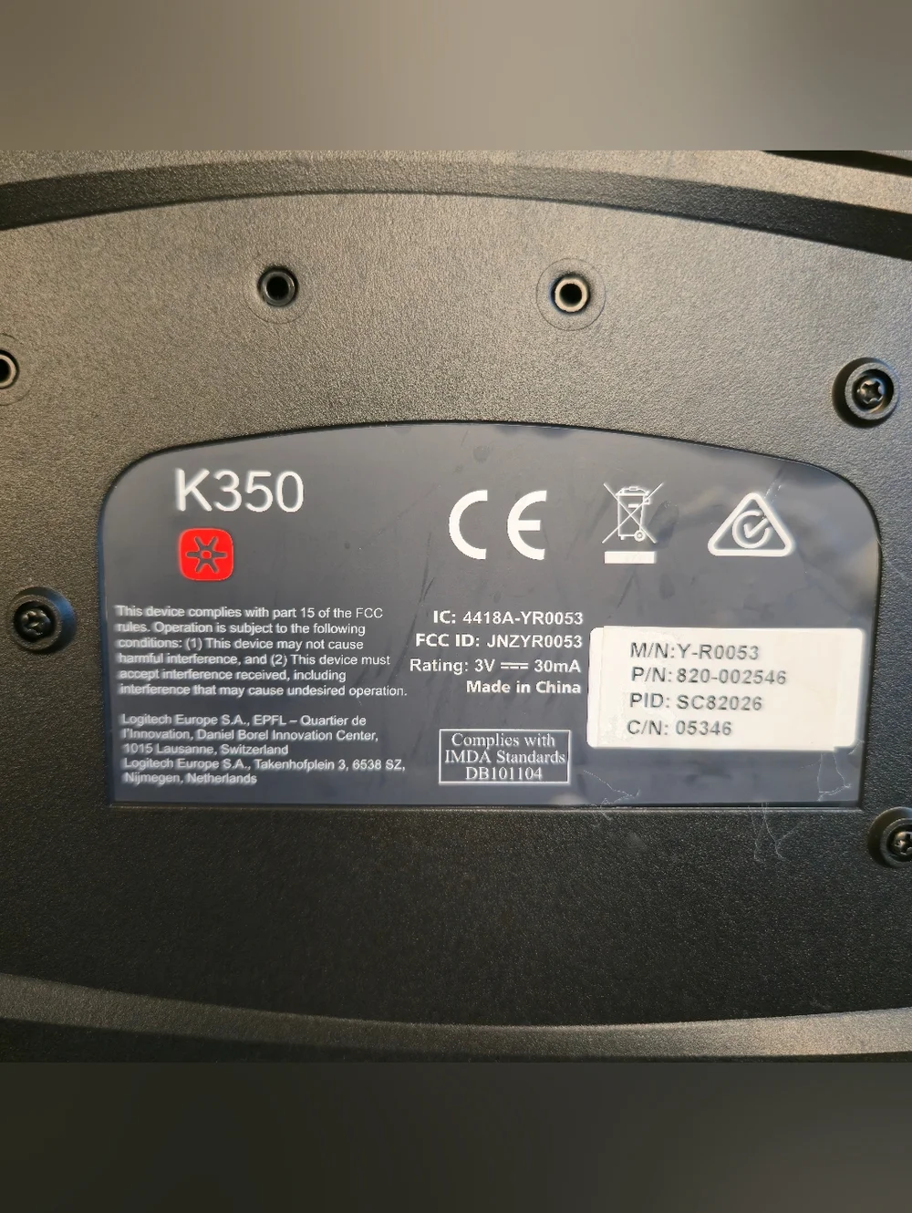 Logitech keyboard k350