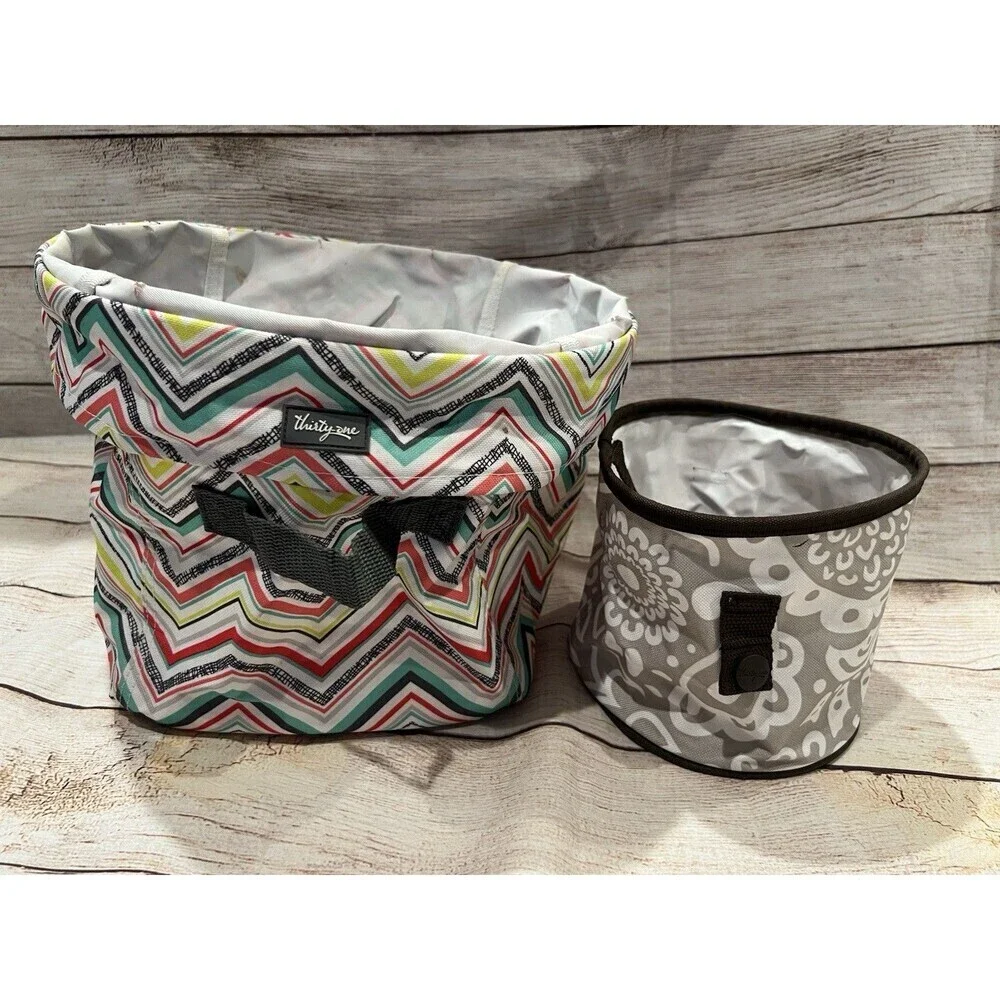 Thirty One Chevron Print Storage And Playful Parade Utility Tote Bag Organizers