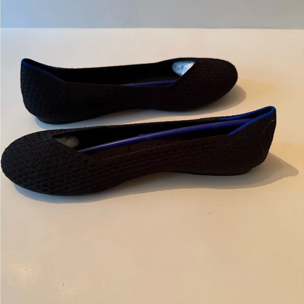 Rothy's Black Honeycomb Knit Ballet Flats New Women's Size 8.5
