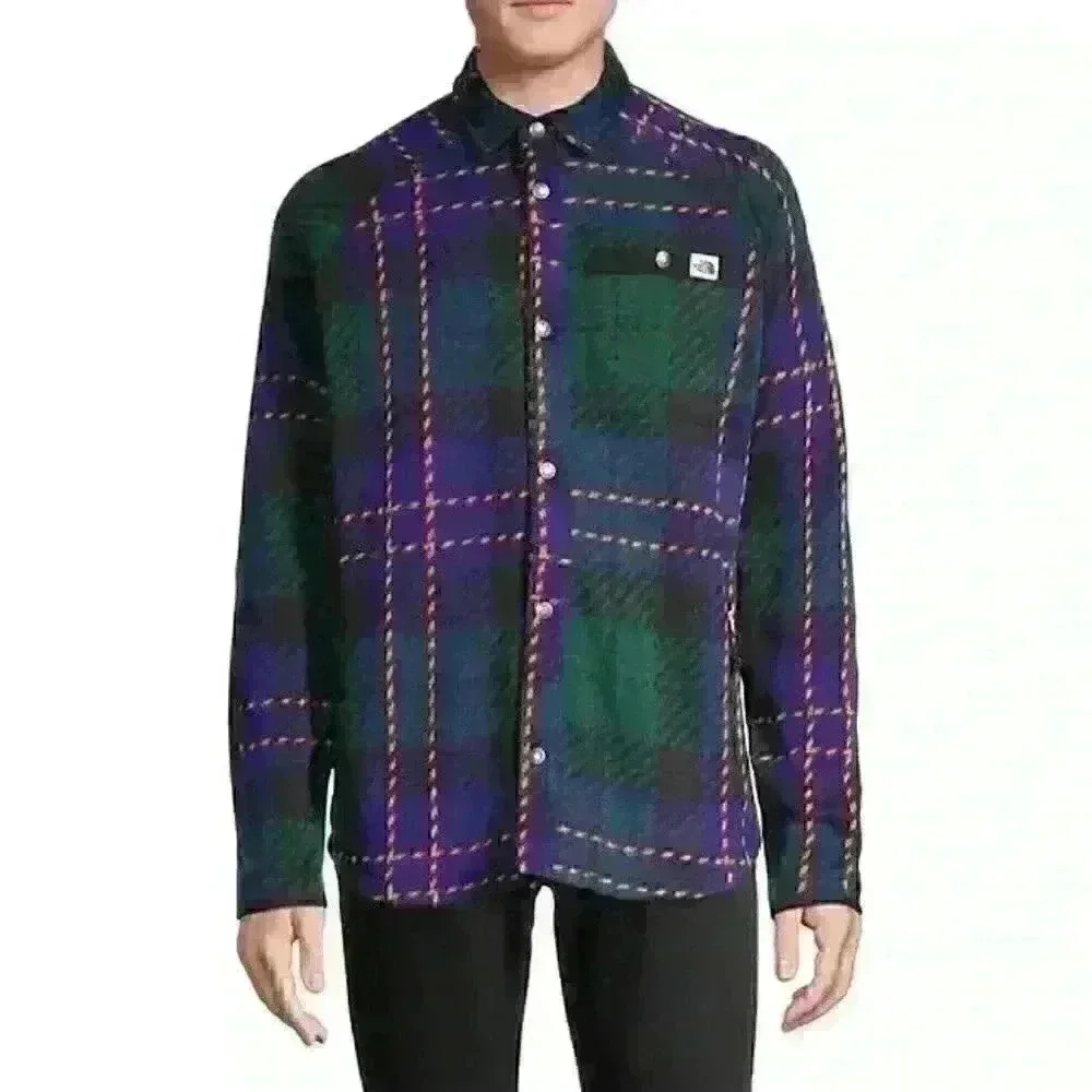 NEW! The North Face Men's M Gordon Lyons Raglan-Sleeve Plaid Shacket