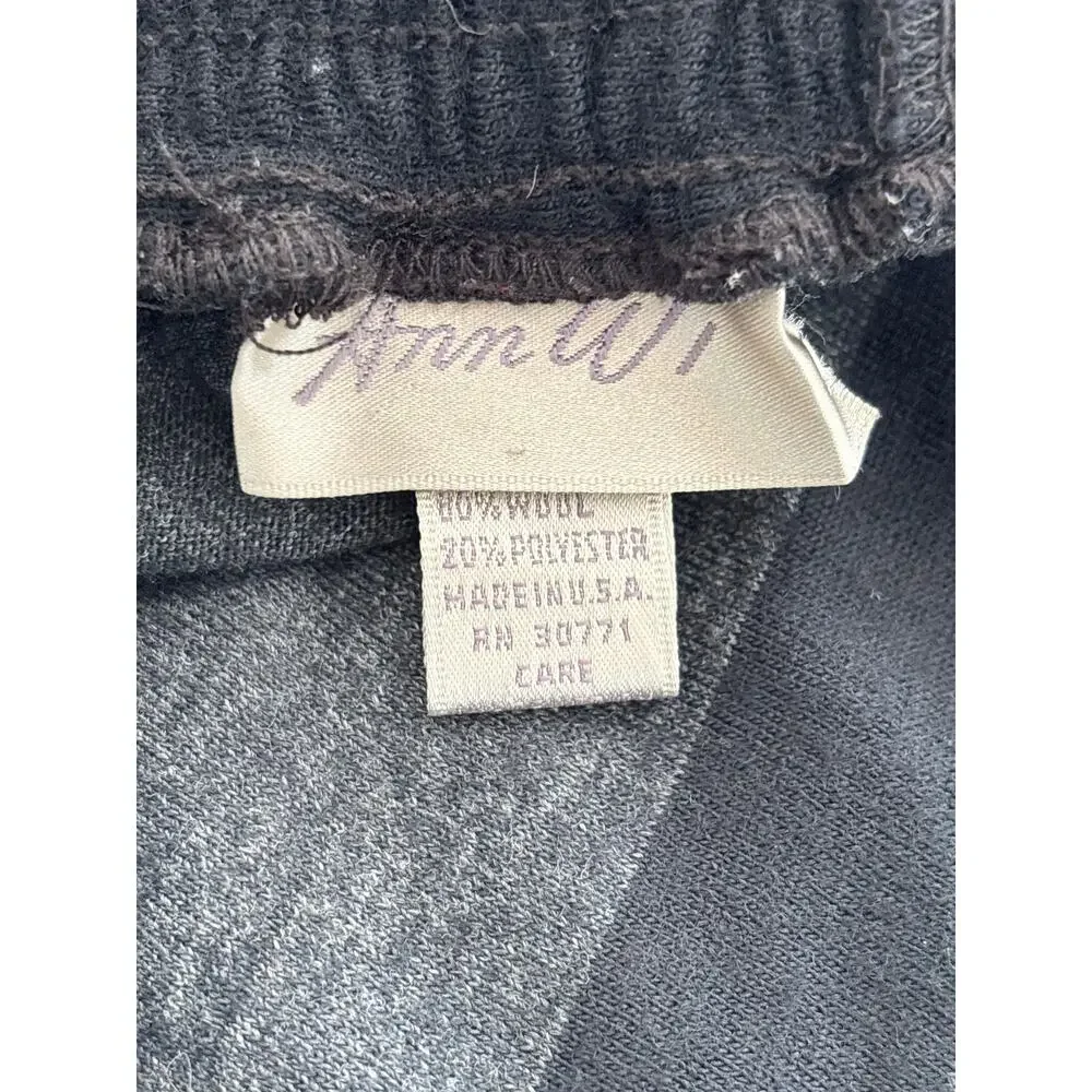 VTG 80s ANN WI Diagonal Stripe Lightweight Wool Maxi Skirt in Gray & Black  SZ S
