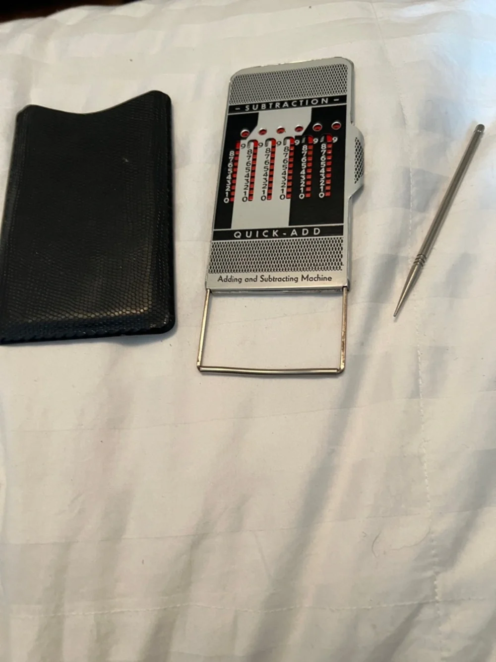 1950’s - 1960’s vintage Quick-Add Handheld Adding/Subtracting Machine - Silver