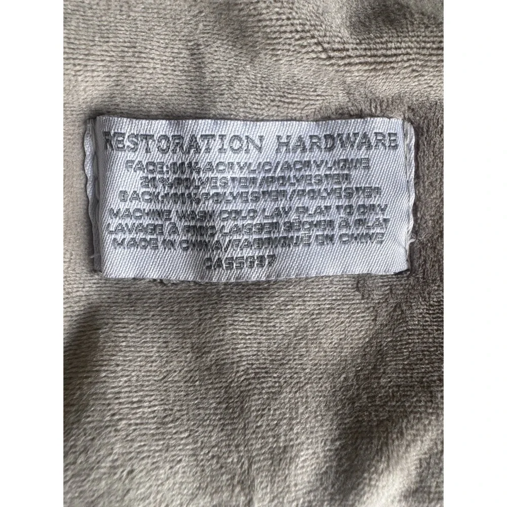 RH Restoration Hardware Faux Fur Throw Blanket Brown Tan Luxurious 50x60