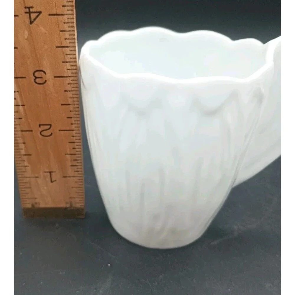 Arte Italica White Limoges Mug Jacques Pergay Endive Solid Handle