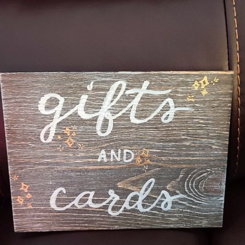 Gifts and cards wood sign