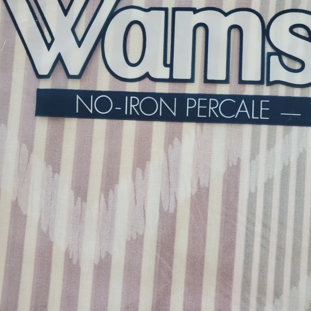 Vintage Wamsutta Dusty Pink & White One Twin Flat Sheet 66×96‎ in.