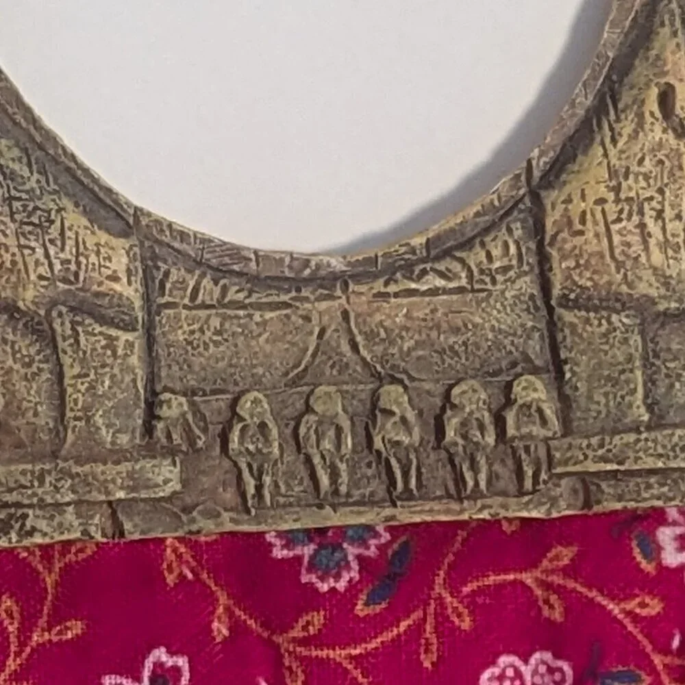 Egyptian Stone Frame Pharaoh Picture Art Deco Photo‎ 1920s Revival Décor Vintage