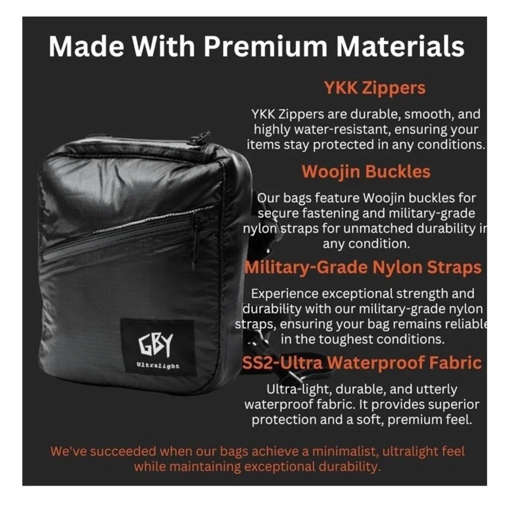 Ultralight Chest Bag CrossBody Sling Bag that fits 9mm Handgun Soft Tactical