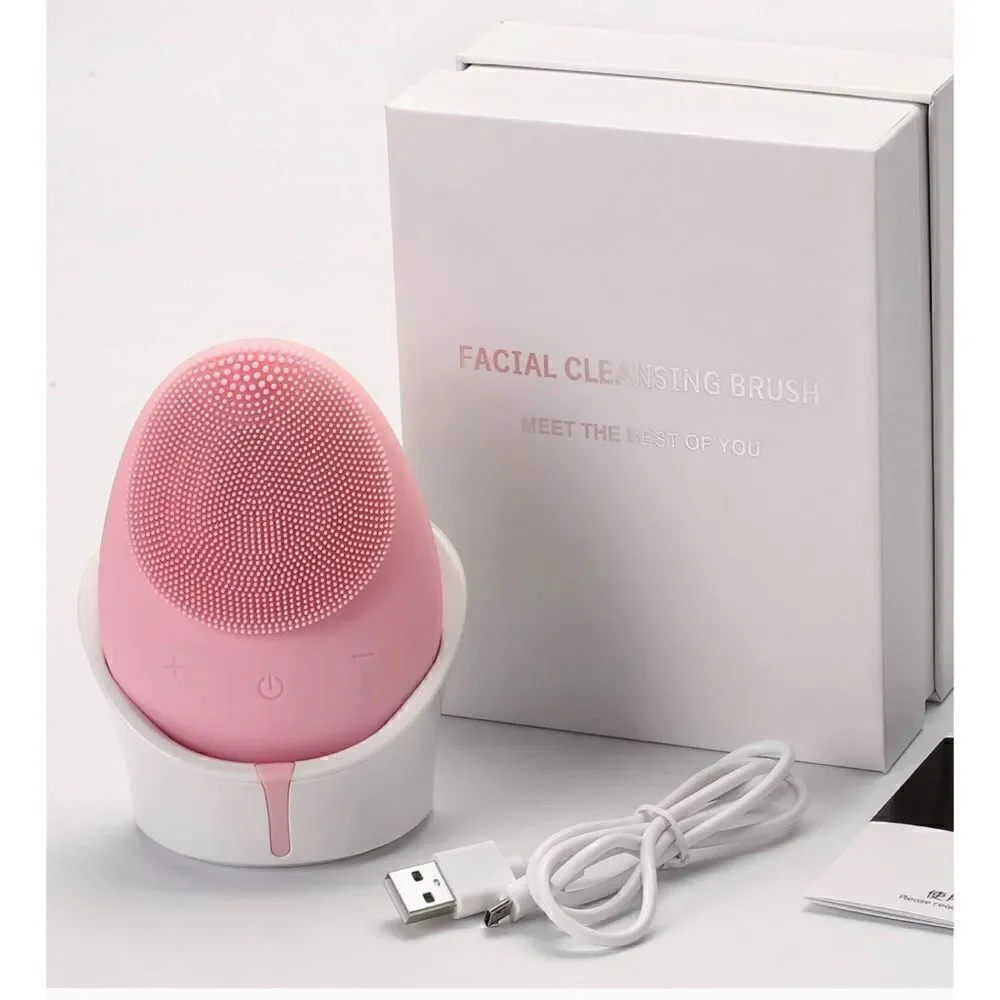 ZAQ Mellow Silicone Facial Cleansing Brush in Hot Pink NWB