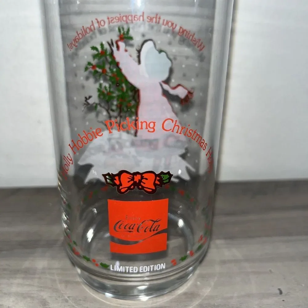 HOLLY HOBBIE 1 Glass Cup CHRISTMAS COCA COLA/American Greetings Vintage