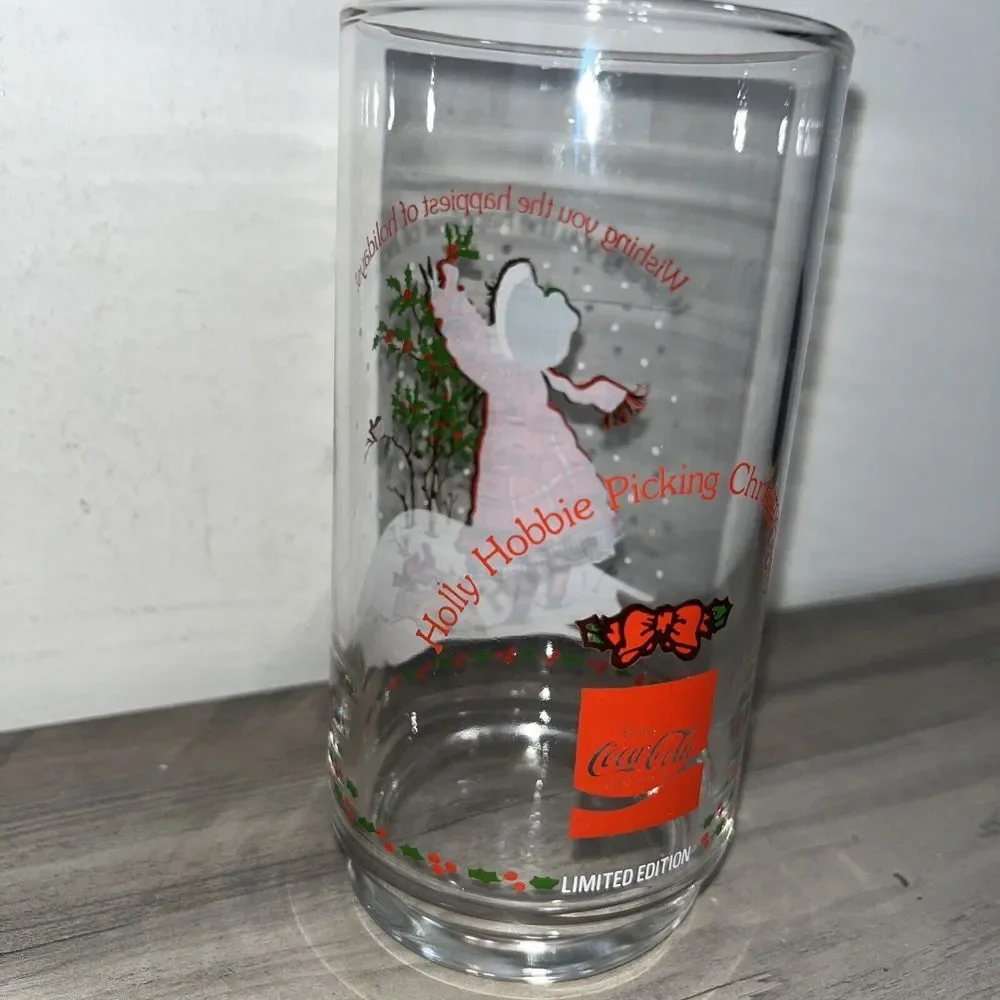 HOLLY HOBBIE 1 Glass Cup CHRISTMAS COCA COLA/American Greetings Vintage