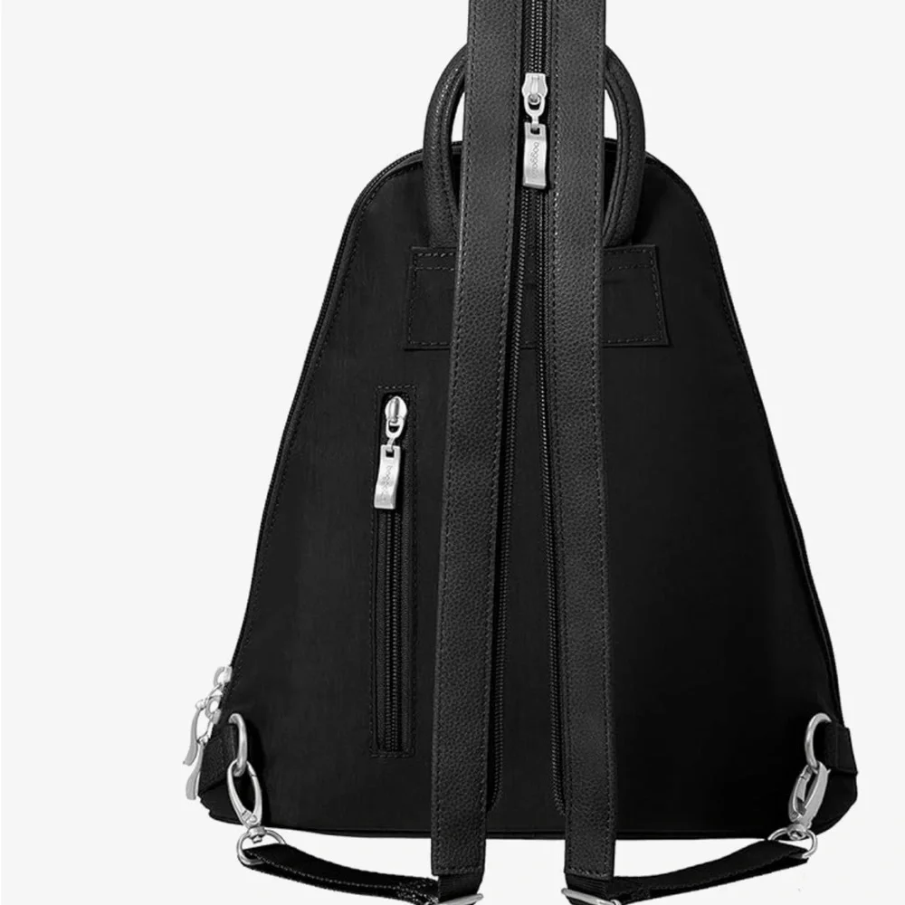 Baggallini Black Sling Backpack Bundle with RFID Wristlet