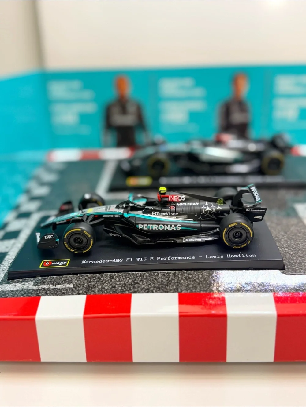 Mercedes AMG Petronas Black and Teal George Russell Diecast F1 Car
