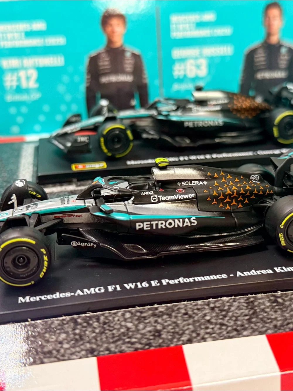 Mercedes AMG Petronas Black and Teal George Russell Diecast F1 Car