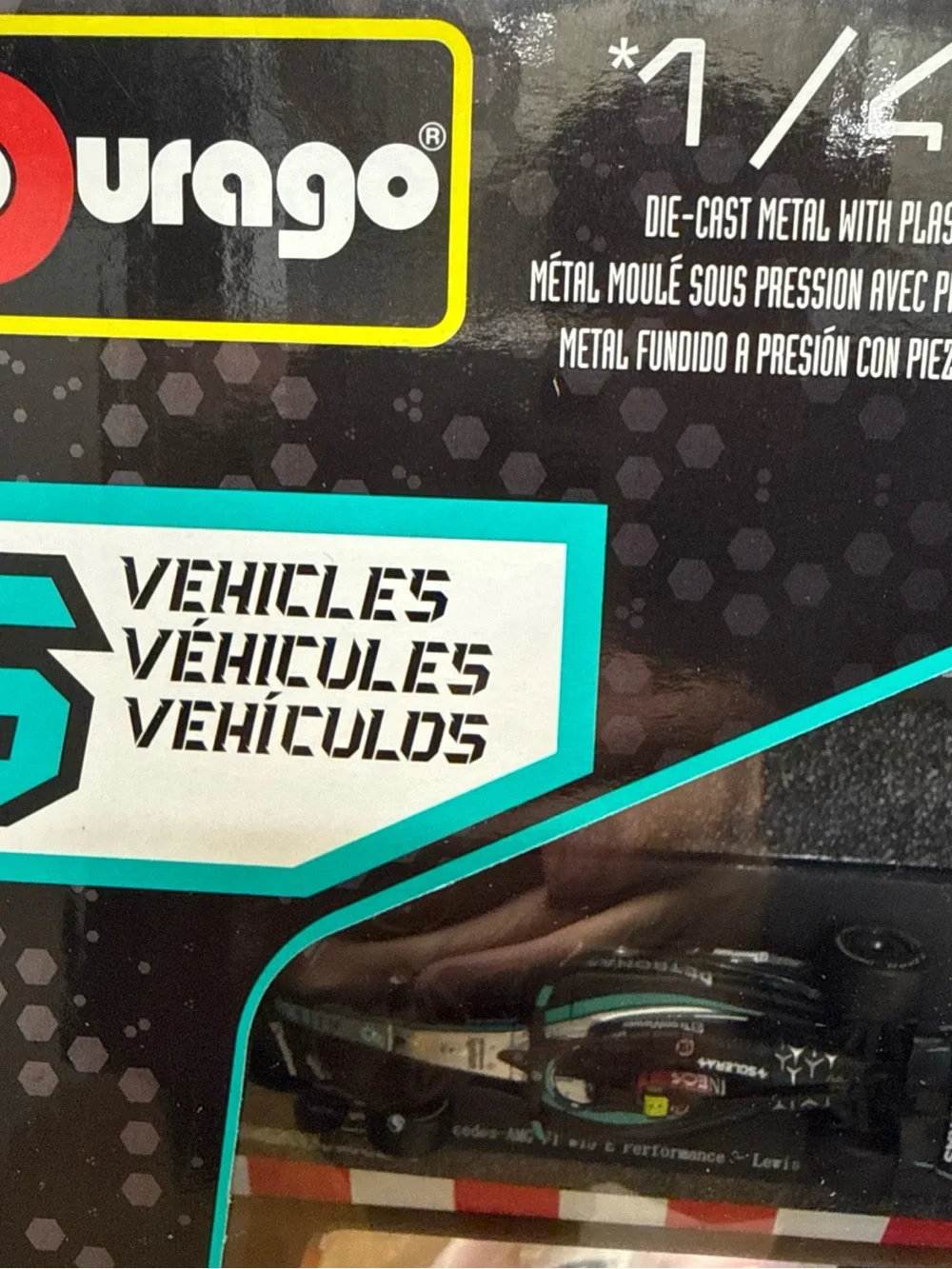 Mercedes AMG Petronas Black and Teal George Russell Diecast F1 Car