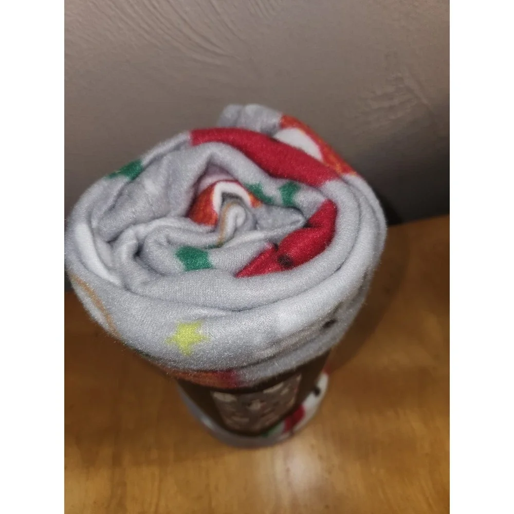 Pine Creek Fleece Throw Blanket 46 x 63 Unique Snowmen & Pets Christmas‎ New