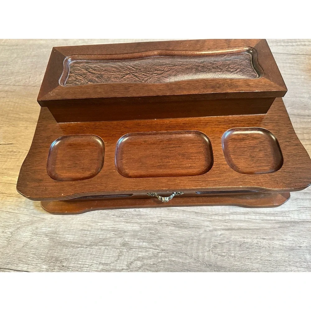 London Leather vintage wooden