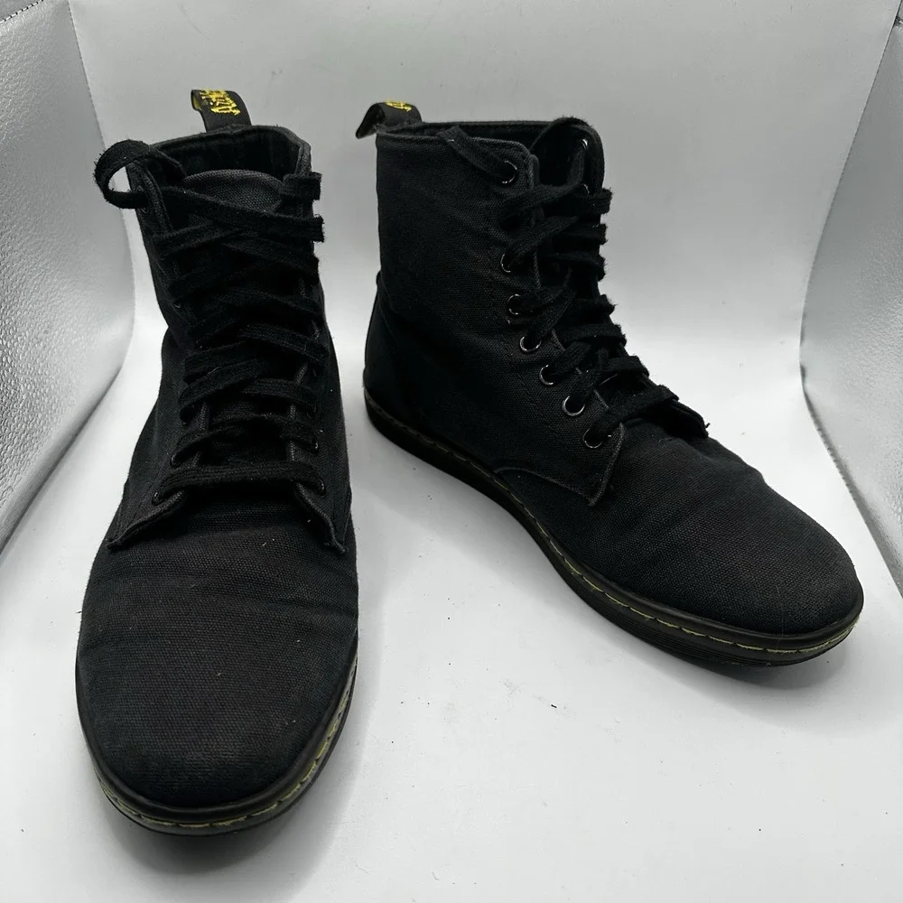 Dr. Martens Alfie Boot Mens Size 8 Women's Size 9 Black Canvas Doc Air Wair Shoe