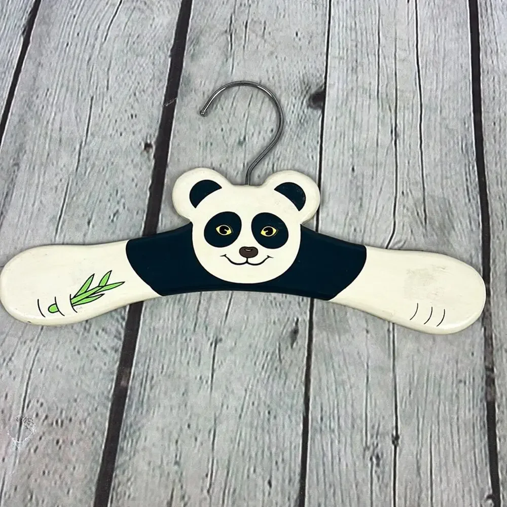 Vintage ZM International Hangers Hand Painted Animal Wood Set of 4 Retro Y2K