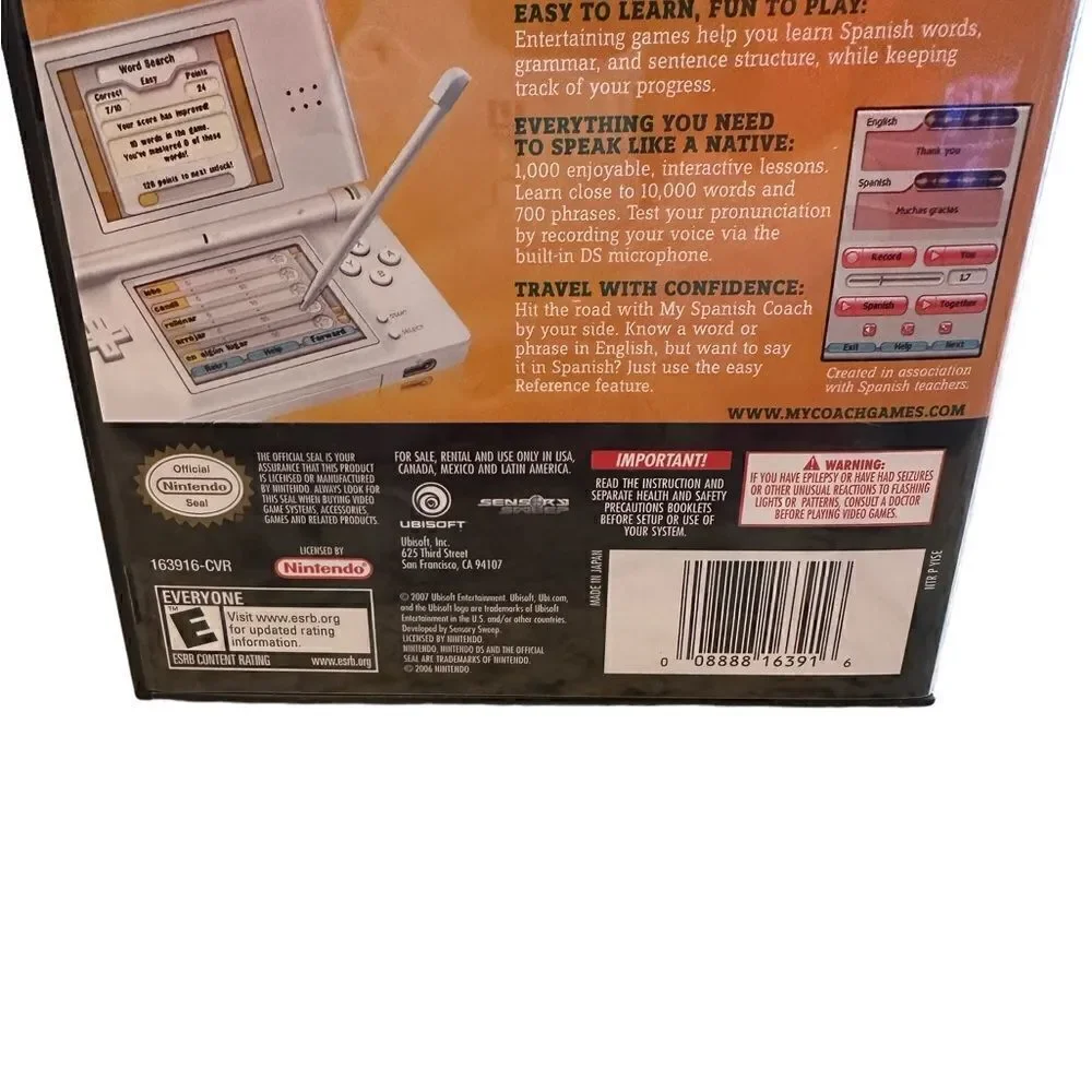 My Spanish Coach (Nintendo DS, 2007) excellent used