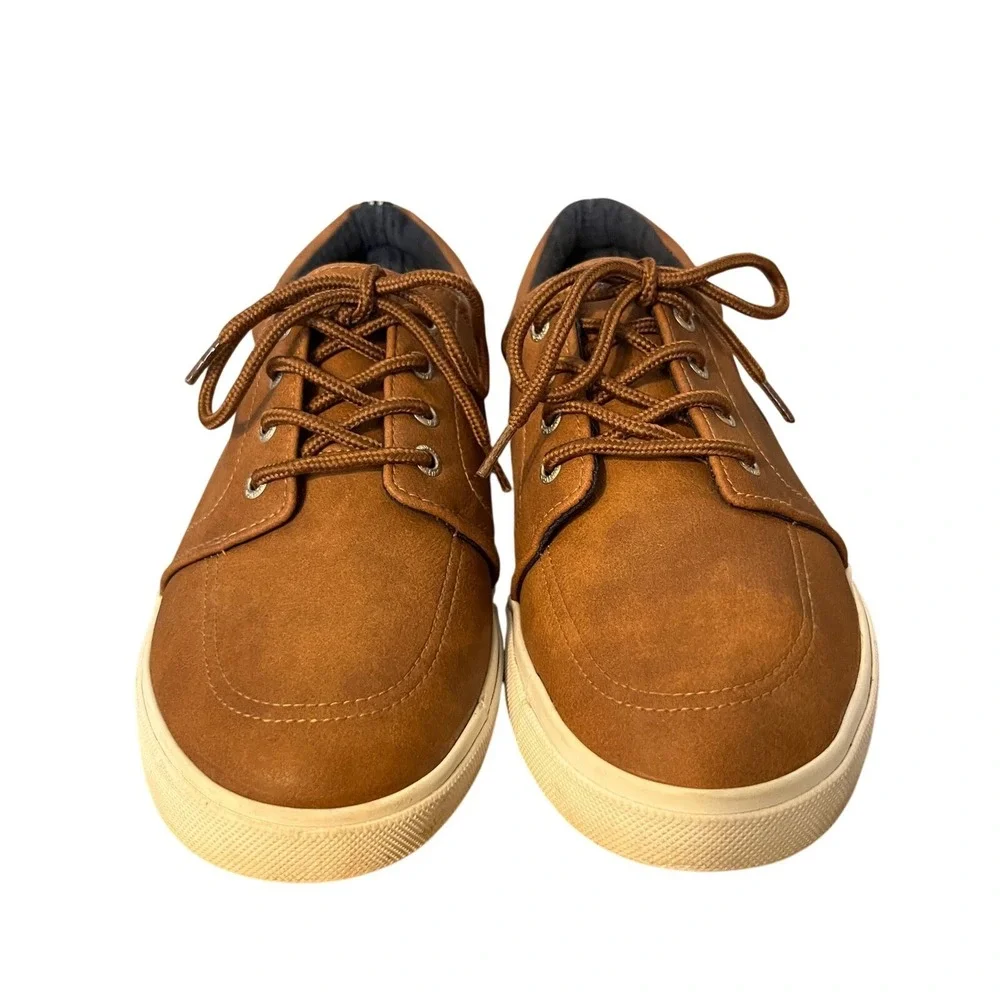 Nautica Berrian Youth Kids Tan PU Lace Up‎ Sneakers Shoes Size 5 US 4 UK 37 EUR