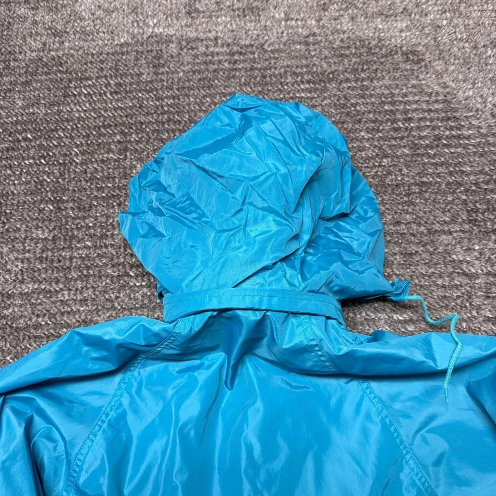 Eddie Bauer Womens‎ Vintage Jacket Windbreaker Size L Teal Blue Full Zip Hooded