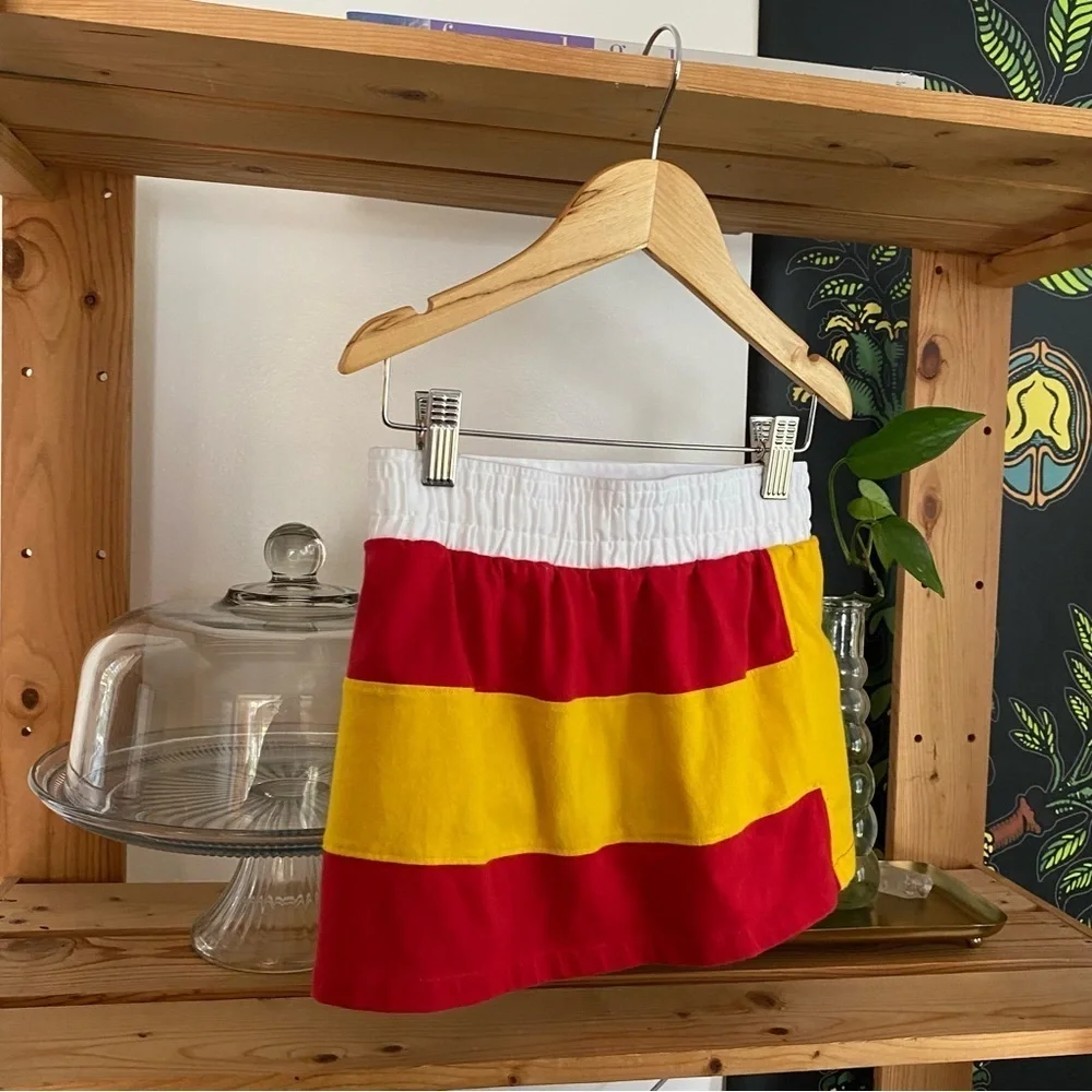 Ralph Lauren Sailing Yacht Club Yellow Red Rugby Stripe Skort Skirt