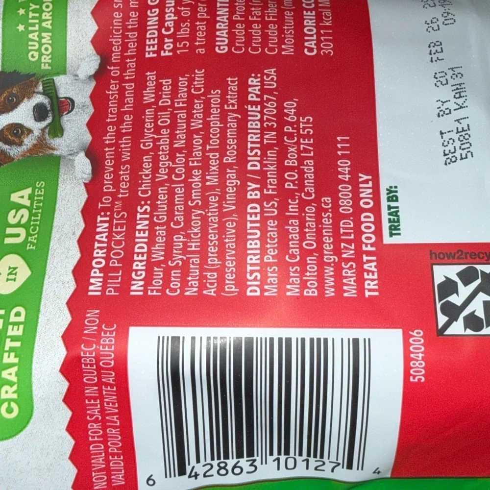 Greenies Pill Pockets Dog Treats Hickory Smoke Large Capsule 7.9oz 30Pk Soft