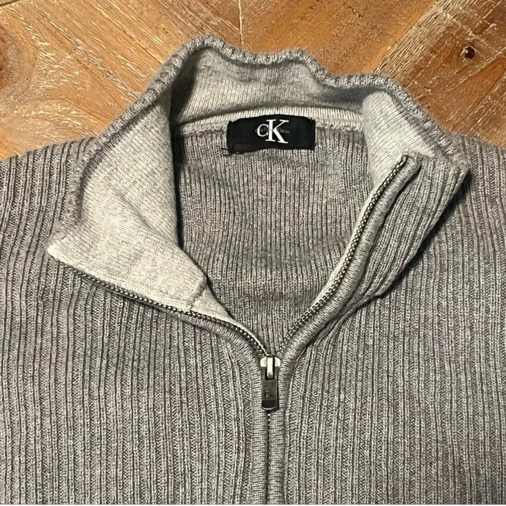 Calvin Klein Men's Zip-Up Sweater in Gray‎