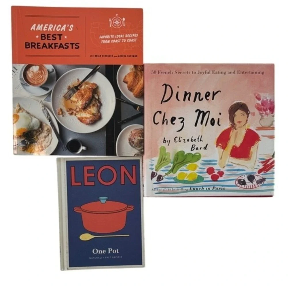 3-Book Cookbook Set – Leon‎ One Pot, Dinner Chez Moi, America's Best Breakfasts
