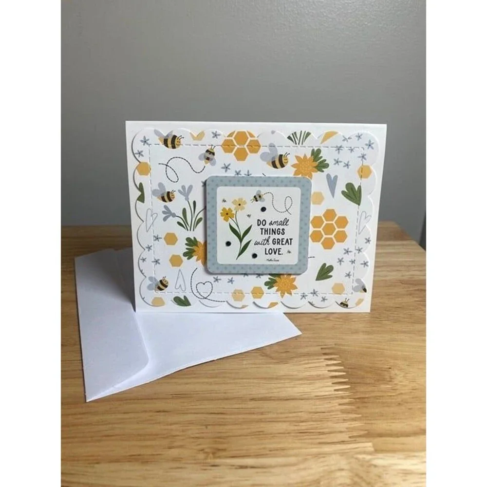 Bee & Honey Greeting Card – Handmade A2 Card – All Occasion Blank Card