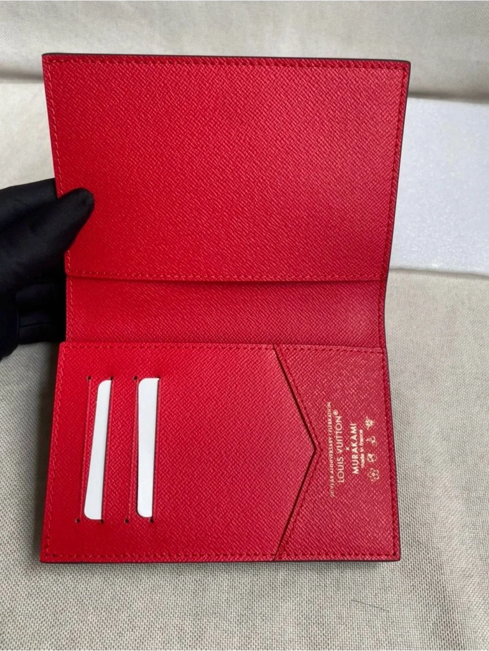 Louis Vuitton Brown Monogram Card Case with Red Cherry Print