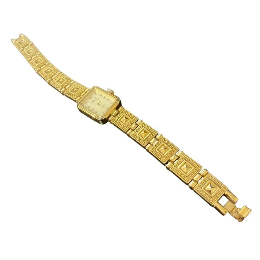 Vivani Ladies Watch Goldtone Band Crown Stopper 7.5