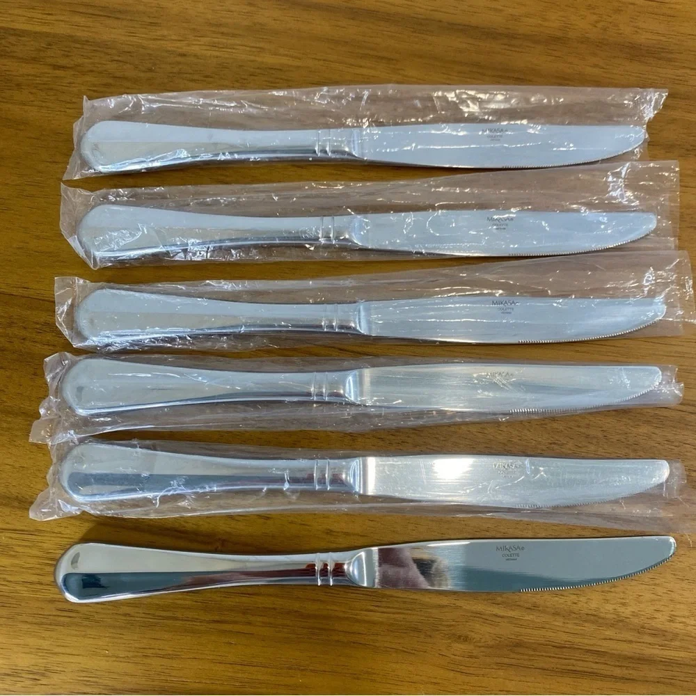 Lot Of 6 Mikasa Colette 18/10 Stainless Knives Flatware Replacement NWOT Lot A