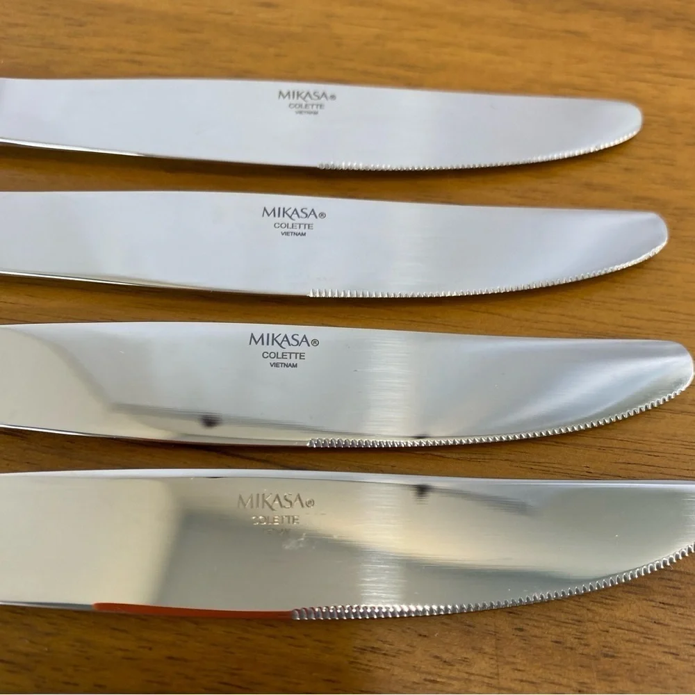 Lot Of 6 Mikasa Colette 18/10 Stainless Knives Flatware Replacement NWOT Lot A