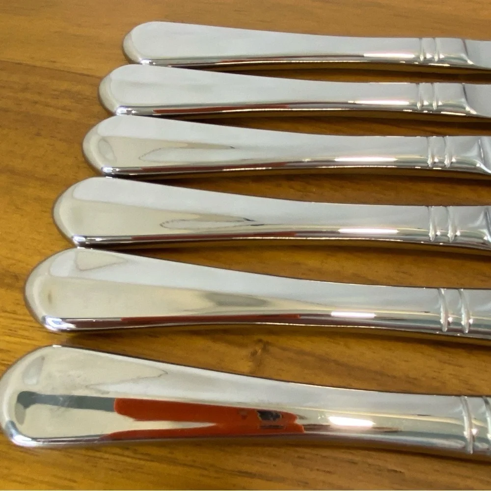 Lot Of 6 Mikasa Colette 18/10 Stainless Knives Flatware Replacement NWOT Lot A