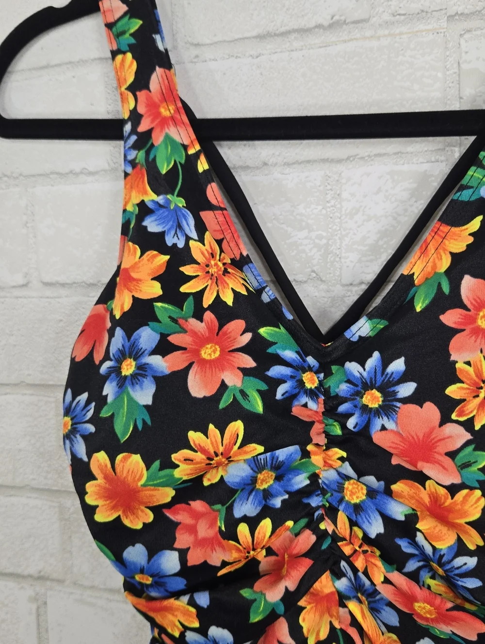 vintage floral one-piece swimsuit