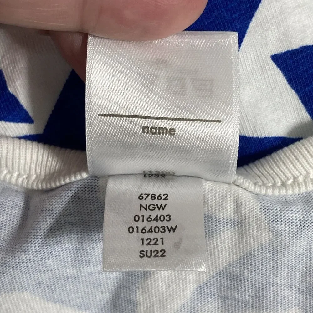 Hanna Andersson Dress Girl's 120 6 - 7 Blue White Stars Sleeveless Pocket Cotton