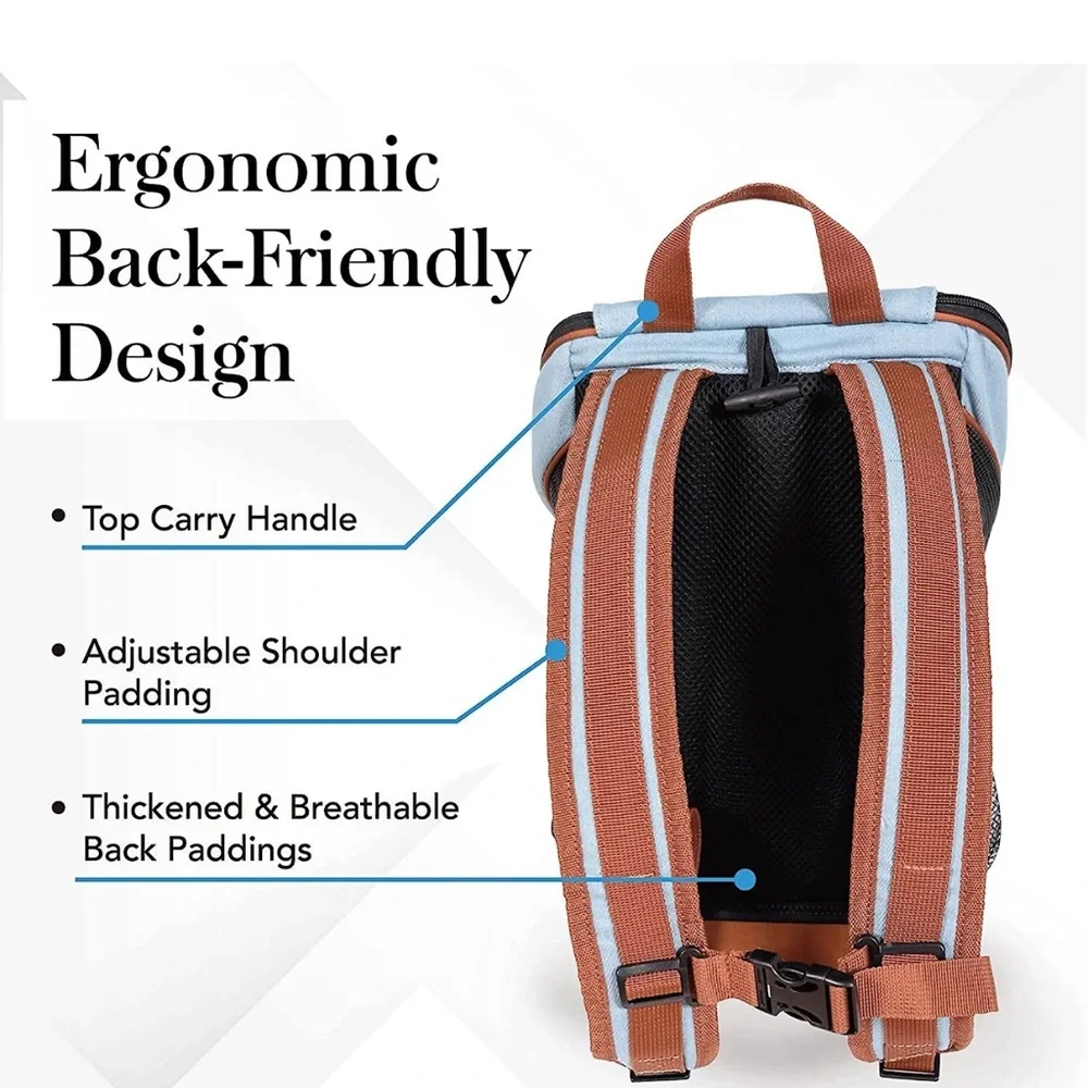 Ibiyaya New Denim Fun Lightweight Pet Backpack Cat & Dog Carrier, Denim, Small