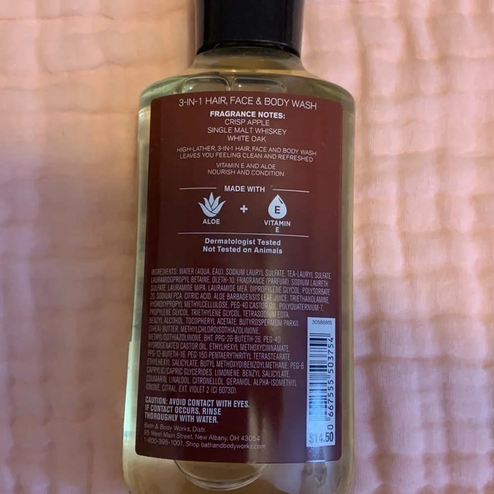 Whiskey reserved by Bath and body Works body wash men’s