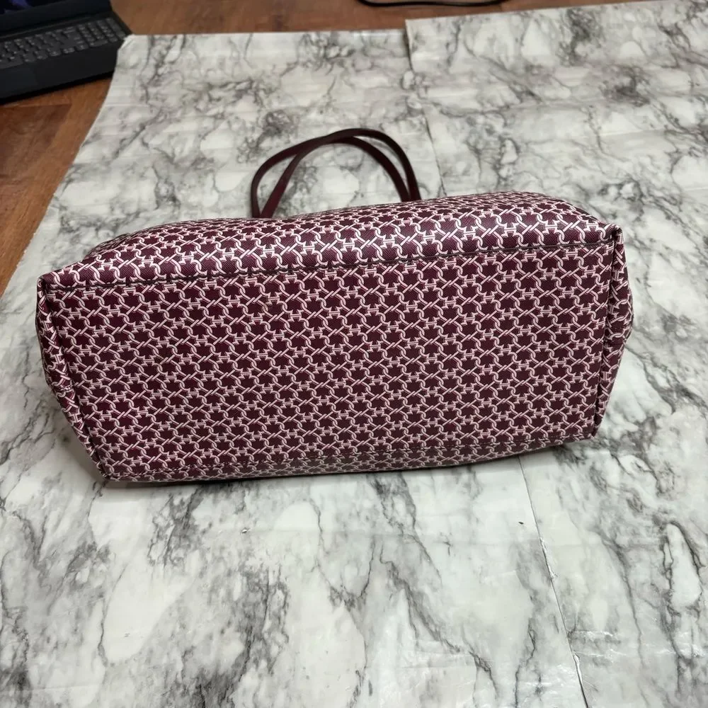 Kate Spade New York Spade Link Tote Large Bag zip pink saffiano pvc leather