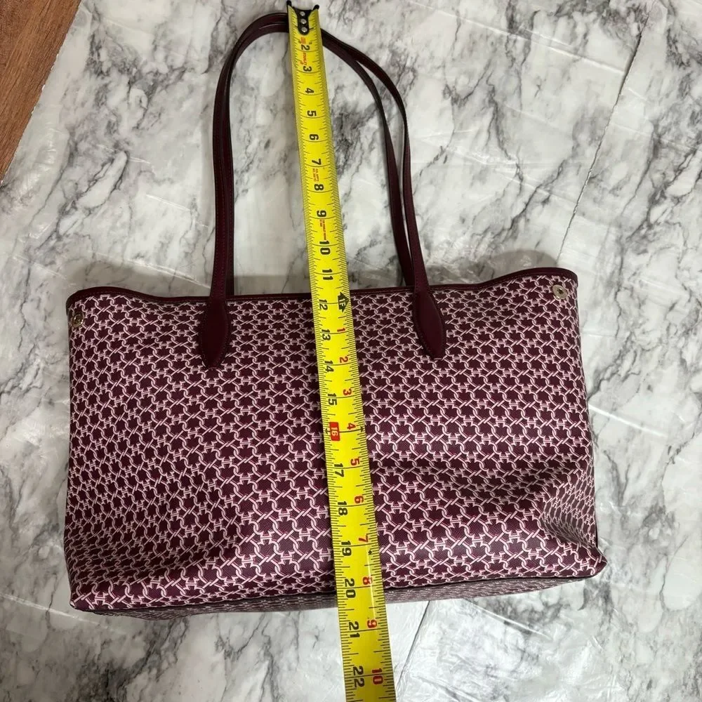 Kate Spade New York Spade Link Tote Large Bag zip pink saffiano pvc leather