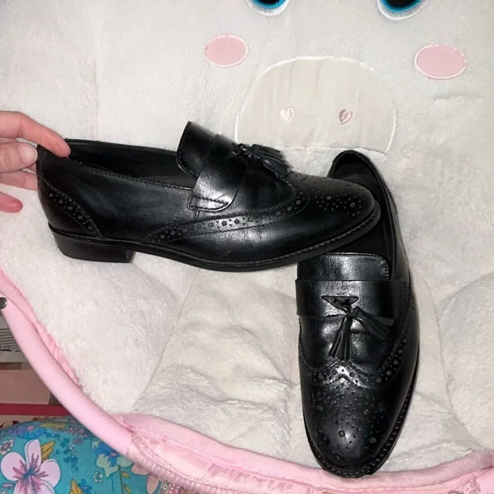 ASOS men’s black tassel dress loafers sz 7