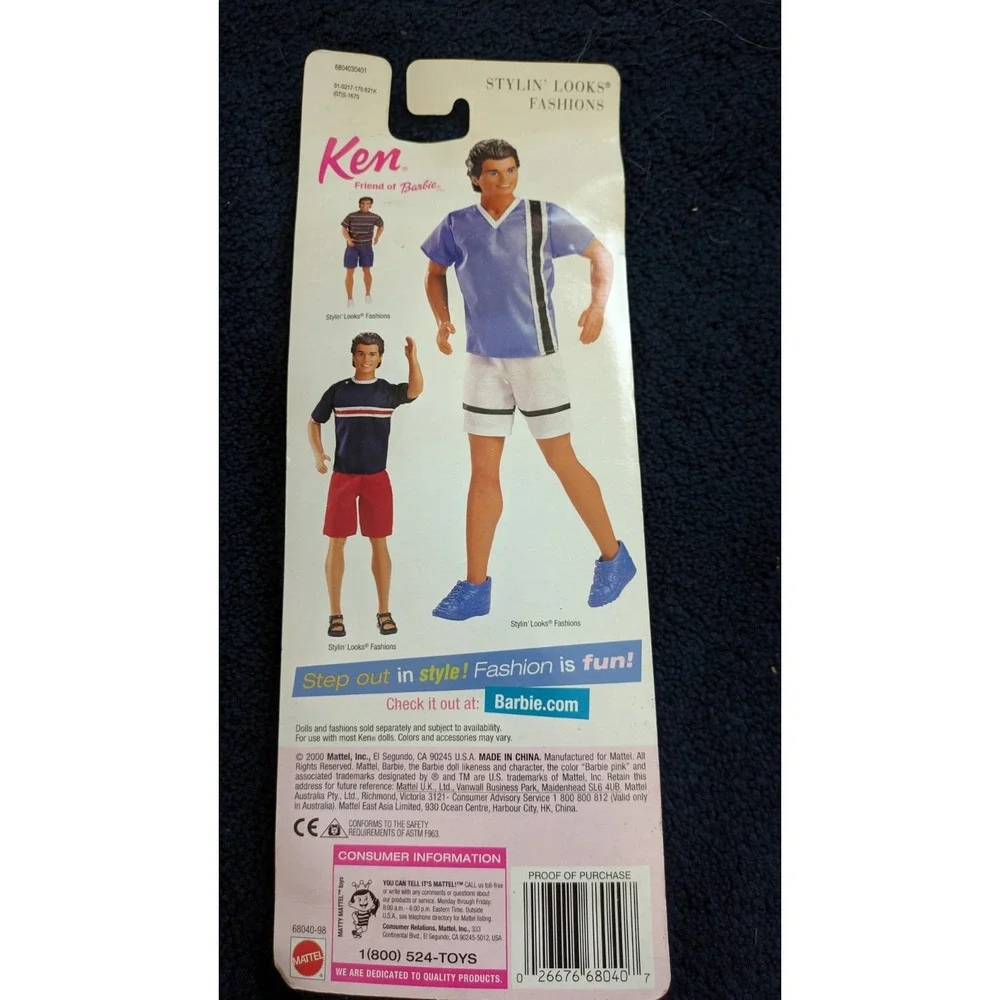 Barbie Ken Stylin' Looks‎ Fashions Blue White Striped Shirt Shorts Barbiecore