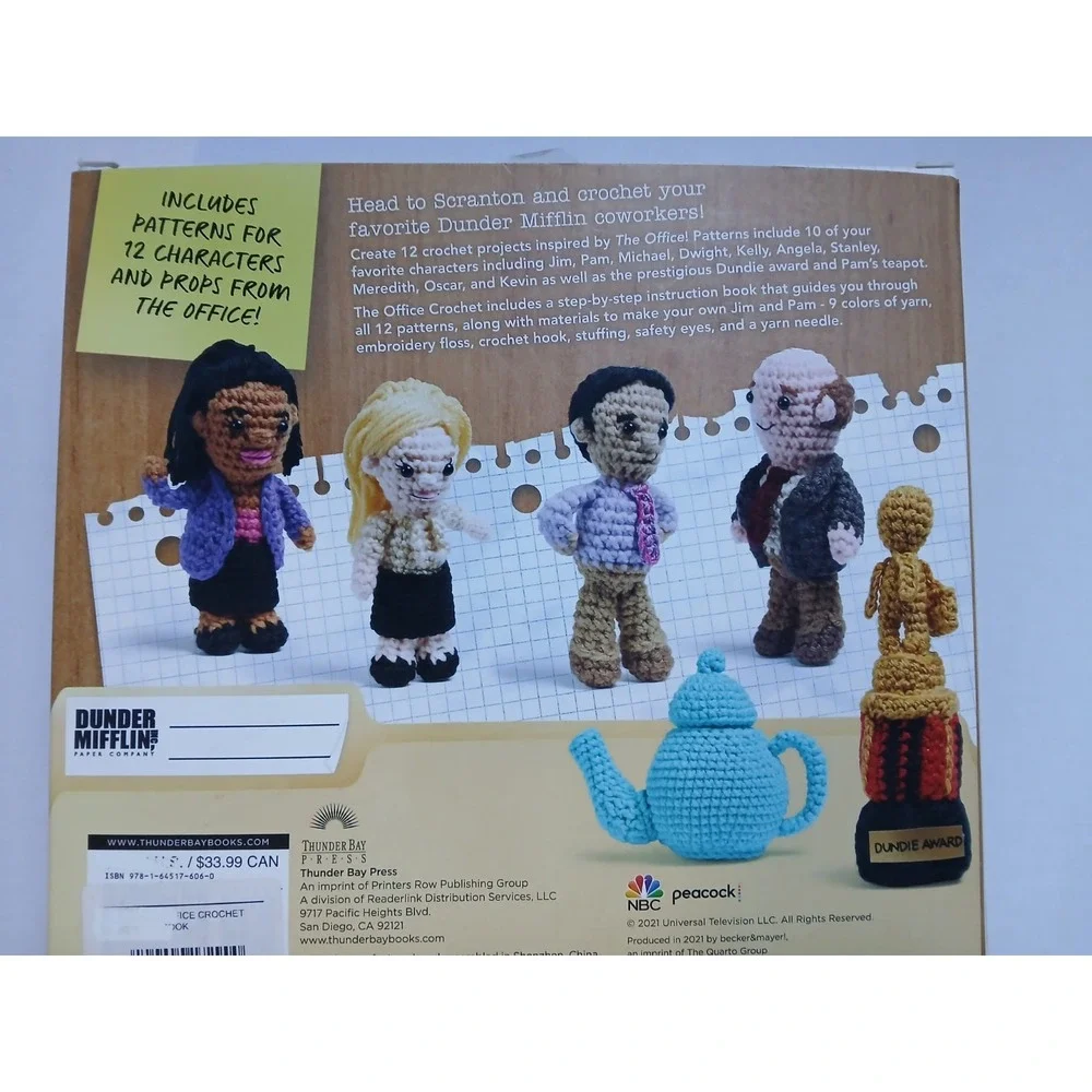 The Office Crochet Kit w 12 Project Instruction Book &‎ Yarn Open Box