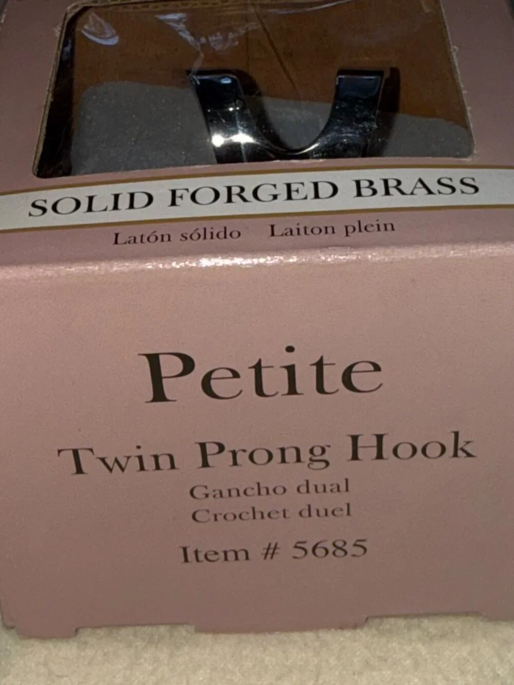 NOS Gatco Solid Forged Brass Chrome Belvedere Twin Prong Towel Robe Hook